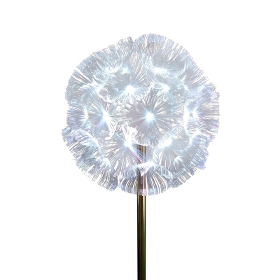 Clear Dandelion Ground Lamp Kids Optical Fiber LED Stake Light Set in Warm/White/Blue Light for Garden