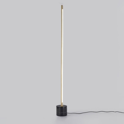 Gold Tube Floor Light Minimalistic Metal LED Floor Standing Lamp in Warm/White Light for Living Room