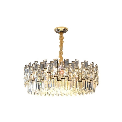 K9 Crystal Rectangle Round/Linear Chandelier Post-Modern Small/Large LED Suspended Lighting Fixture