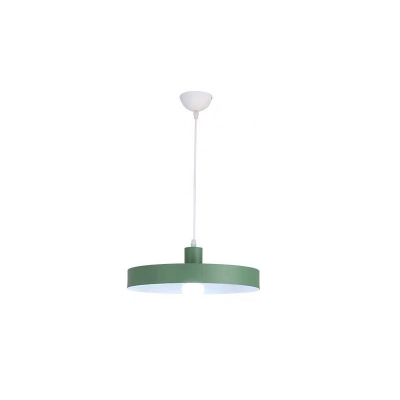 Macaron Lid Shaped Pendant Light Kit Metal 1 Bulb Dining Room Hanging Lamp in Grey/Pink/Rose Gold