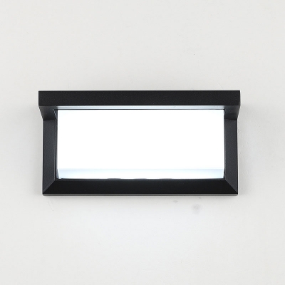 Rectangular Outdoor Wall Light Modern Aluminum Black LED Sconce Lighting Fixture