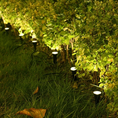 Set of 5 PCs Mini LED Lawn Light Modern Plastic Garden Solar Stake Lighting in Black