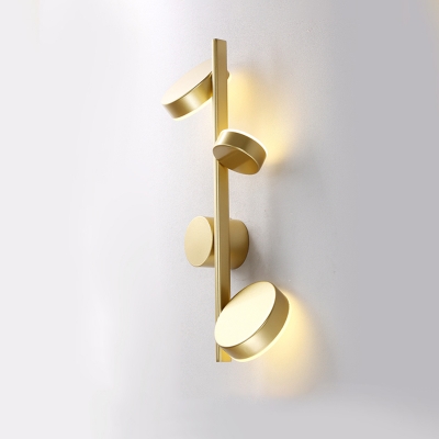 Swingable Circle Wall Lighting Ideas Postmodern Metal 3/4-Light Living Room Wall Lamp in Black/Gold