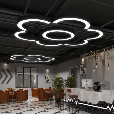 Acrylic C Shaped Suspension Lighting Creative Modern Black LED Ceiling Pendant Light, 16