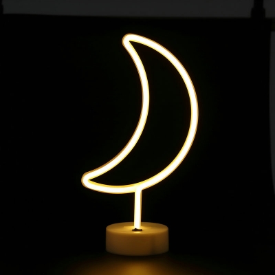 Bird/Moon/Pineapple Plastic Night Lamp Cartoon White Battery LED Table Light with On-Off Switch