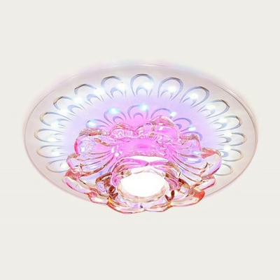 Blossom Aisle Ceiling Mount Lamp Amber Crystal Modern LED Flush Light in Warm/White/Multi-Color Light, 7