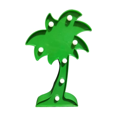 Coconut Tree/Cactus/Dinosaur Night Lamp Cartoon Plastic Green LED Wall Night Lighting for Kids Room