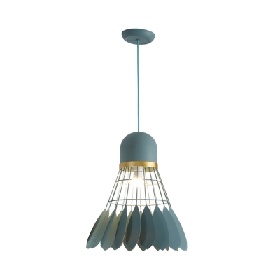 Decorative Badminton Pendant Light Kit Metal 1 Bulb Dining Table Hanging Lamp in White/Green/Black
