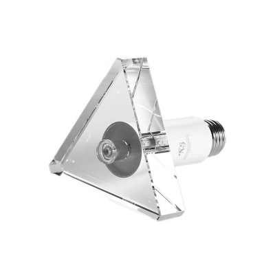 Minimalistic LED Flush Mount Ceiling Light Clear Triangular Flushmount with Crystal Shade