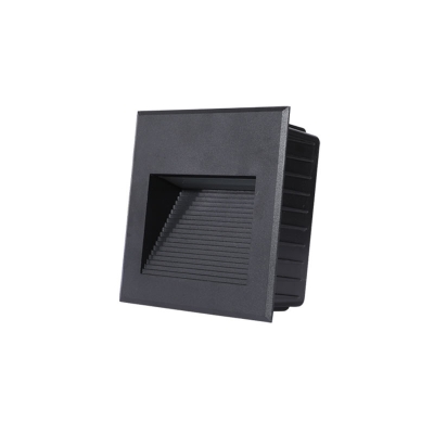 Square/Rectangle LED Footlight Modern Metal Black Recessed Wall Lamp for Outdoor, Small/Large