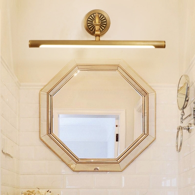 Tube Bathroom Adjustable Vanity Light Colonial Metal Gold Small/Medium/Large LED Wall Lamp Fixture
