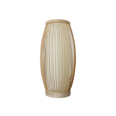 Tulip/Oval/Cone Shaped Bamboo Night Light Asian Style 1-Light Wood Table Lighting for Bedroom
