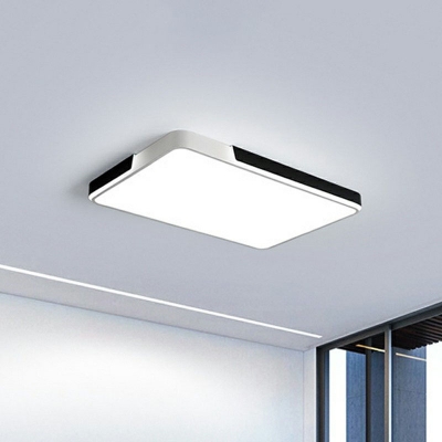 Acrylic Round/Square/Rectangle Flushmount Nordic Black and White LED Ceiling Flush Light in Warm/White/3 Color Light