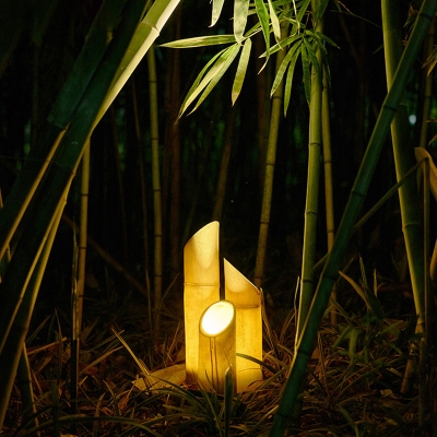 Bamboo Culm Shaped Outdoor Landscape Lamp Resin Decorative Solar/Wiring LED Ground Light in Green, 12
