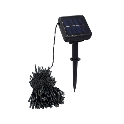 Modern Firefly Solar LED Light Strip Plastic 20-Light 16.4ft Patio Festive Lamp in Black, Warm/White/Multi-Color Light