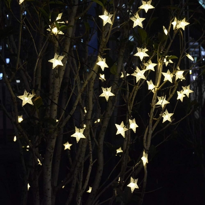 Solar Starry Fairy Light String Kids Plastic 20/30/50-Light Black LED Christmas Lamp in Warm/White/Multi-Color Light, 16.4/21.3/23ft