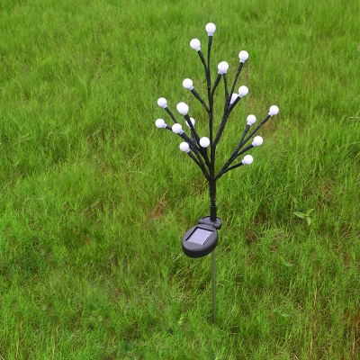 Clear Tree Shaped Solar Lawn Light Modern Plastic LED Stake Lighting in Warm/White/Multi-Color Light