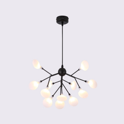 Firefly Design Clothing Shop Pendant Lamp Acrylic 9/36/72 Heads Contemporary Chandelier Light in Black/Gold