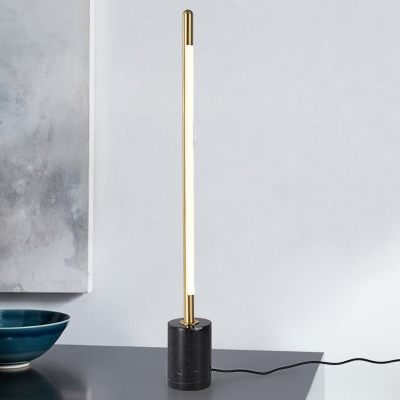 Gold Tube Floor Light Minimalistic Metal LED Floor Standing Lamp in Warm/White Light for Living Room