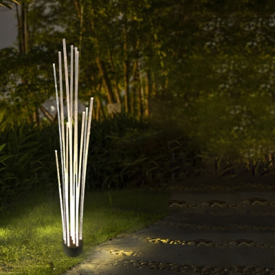 Optical Fiber Reed Ground Light Artistry 7/11-Light Black LED Landscape Light for Garden