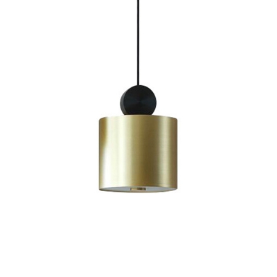 Tube/Cube/Flat LED Pendant Light Fixture Post-Modern Metallic Dining Room Suspension Light in Brass, 3