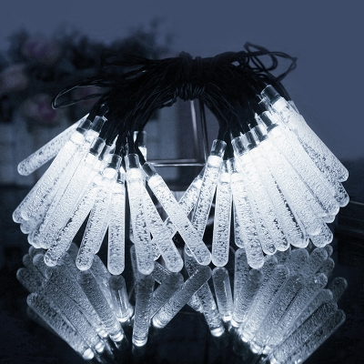 23/39.37/72.2ft Tube Outdoor Solar LED Christmas Lamp Plastic 20/30/50-Bulb Decorative String Light in Black, Warm/White/Blue Light