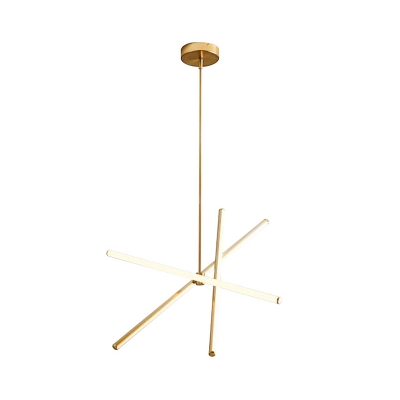 Black/Gold Stick Suspension Lamp Simplicity Metal LED Chandelier Pendant Light for Living Room