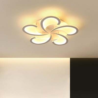 Blossom Living Room Flush Mount Ceiling Light Acrylic 5/12/20 Heads Modern LED Semi Flush Light in Warm/White Light