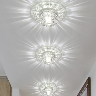 Clear Crystal Flower Flushmount Ceiling Lamp Modern 5.5