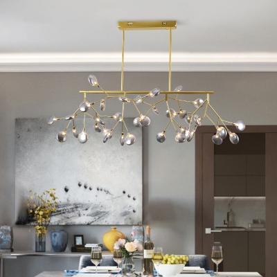 Firefly Island Pendant Light Post-Modern Metal 27/36 Lights Dining Room Ceiling Hang Lamp in Black/Gold