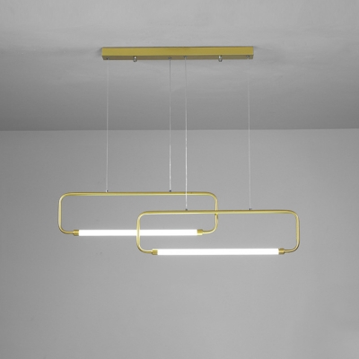Parallel Acrylic Hanging Pendant Contemporary Black/Gold LED over Island Lighting in White/3 Color Light