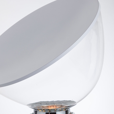 Small/Large Postmodern Single Night Lamp Black/Silver Radar Table Light with White Glass Shade