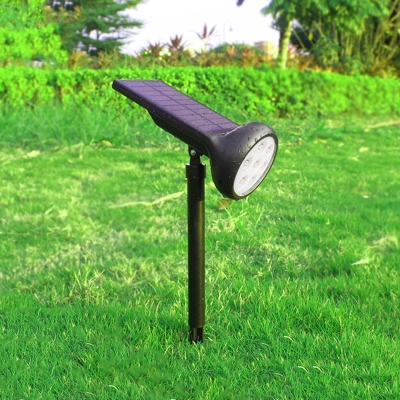 5 PCs Round LED Pathway Light Simple Plastic Black Solar Spotlight with Stake, Multi Color/2 Color Light