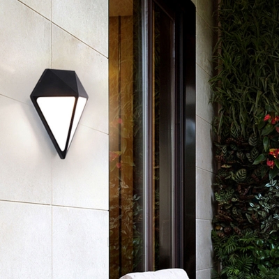 Black Diamond Flush Mount Wall Lamp Minimalism LED Aluminum Sconce Light for Stairs