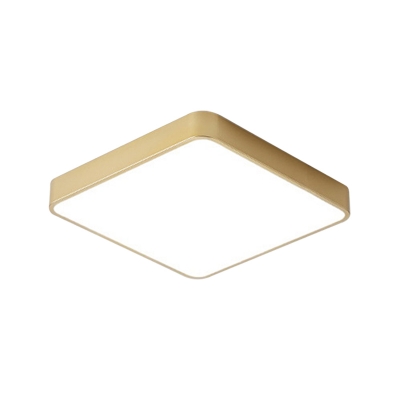 Gold Square LED Ceiling Lamp Simple Small/Medium/Large Metal Flush Mount Lighting Fixture for Bedroom