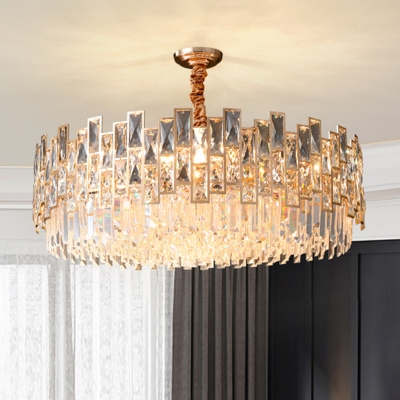 K9 Crystal Rectangle Round/Linear Chandelier Post-Modern Small/Large LED Suspended Lighting Fixture