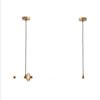 PVC Horizontal/Vertical Pendulum Light Simplicity Black/Gold LED Ceiling Pendant Lamp over Table, Small/Large