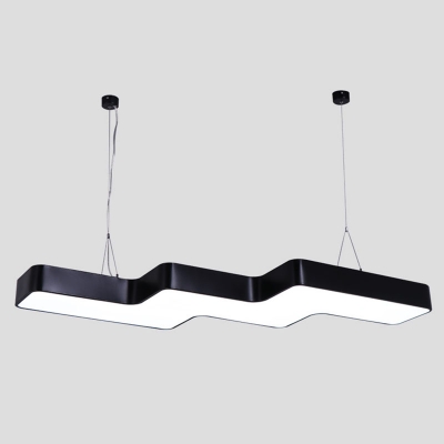 Thunderbolt Pendant Light Fixture Novelty Modern Acrylic Black/White LED Hanging Ceiling Light