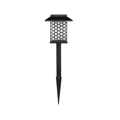 Black Rectangular Lawn Lamp Retro LED Plastic Ground Light in Warm/White/Multi-Color Light for Garden