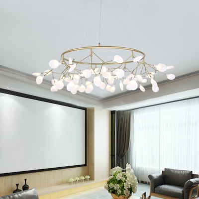 Modern Twig Ceiling Chandelier Acrylic 36/45 Bulbs Bedroom Hanging Pendant Light in Gold