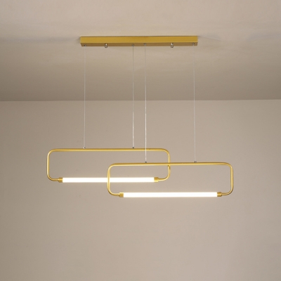 Parallel Acrylic Hanging Pendant Contemporary Black/Gold LED over Island Lighting in White/3 Color Light