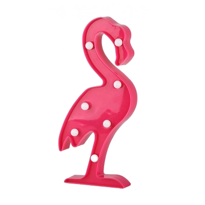 Pink/Red Flamingo Mini Night Light Stylish Nordic Plastic Battery LED Wall Night Lamp