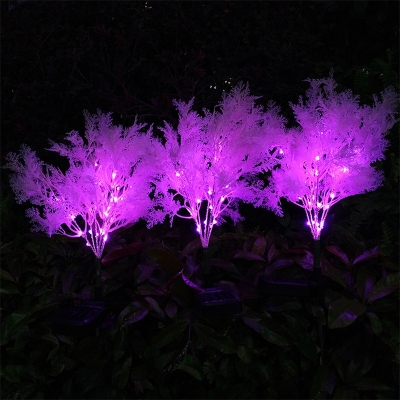 Pink Rime Solar Path Lamp Contemporary Plastic LED Stake Light Set for Patio, Pack of 1 Pc