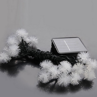 65.6ft Urchin Solar LED Light Strip Modern Plastic 20 Lights Black Christmas Lamp in Warm/White/Multi-Color Light