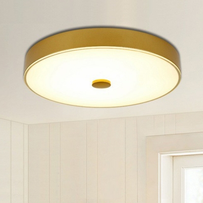 Black/Gold Round Ceiling Light Fixture Simplicity Frost Glass Small/Medium/Large Bedroom LED Flushmount