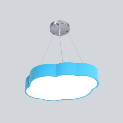 Cloud Kids Bedroom Ceiling Hang Lamp Acrylic Cartoon Style LED Chandelier Pendant in Red/Pink/Yellow