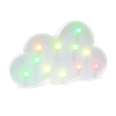 Plastic Cloud Shaped Night Light Cartoon White/Pink/Blue Integrated LED Night Lamp for Decoration