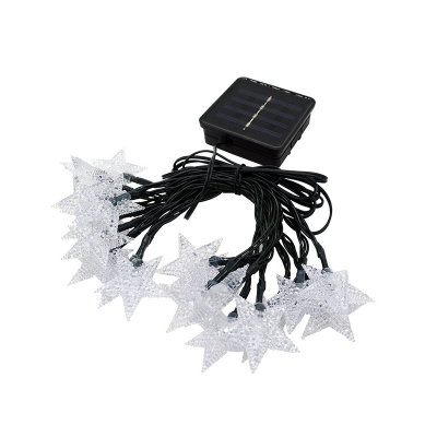 13.1/23/32.8ft Star Outdoor Solar Light String Plastic 20/30/100-Light Nordic Festive Lamp in Black, Warm/White/Multi-Color Light