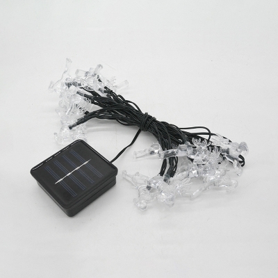 13.1ft Plastic Reindeer Solar String Lamp Decorative 20 Bulbs Black LED Festive Light in Warm/White/Multi-Color Light