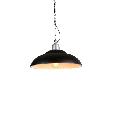 Double Bubble Iron Hanging Pendant Industrial Style 1-Light Dining Room Ceiling Light in Black